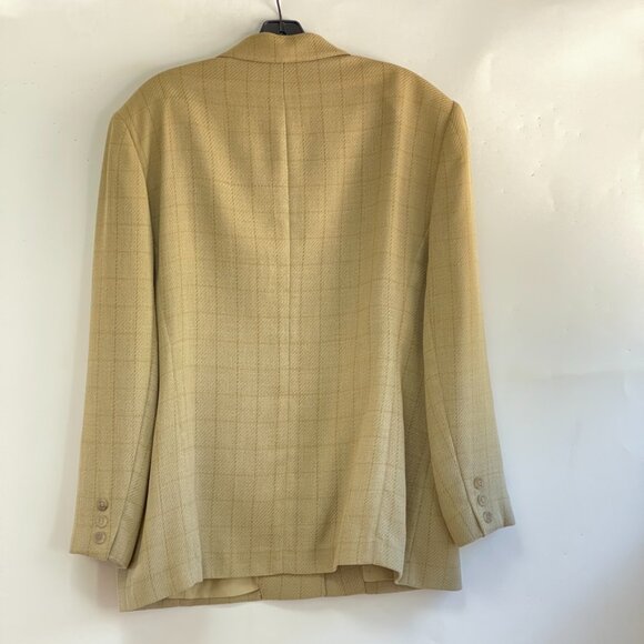 Vintage Anne Klein II Light Wool Blend Green Jacket Blazer Size 16 Made in USA - Picture 5 of 14